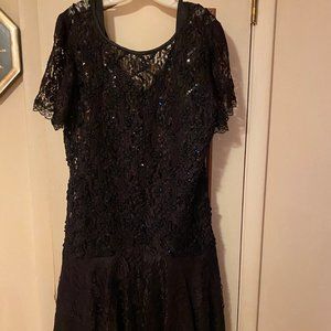 Black Lace Dress with Sequins